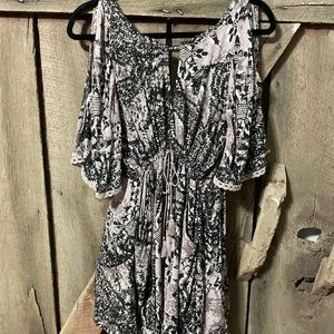 Free People Black and Tan 👗 Boho Dress XS